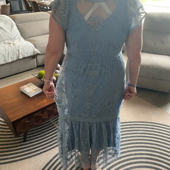 Sundance Light Blue Embroidered Maxi Dress - Picture 2 of 3